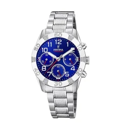 Discount Orologio Festina Junior Chronograph In Acciaio MM. 36 Con Quadrante Blu Donna Orologi Festina Donna | Orologi Festina Uomo