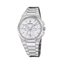 Fashion Orologio Festina Swiss Made Grigio Acciaio Quartz 42,5 mm Uomo Orologi Festina Uomo