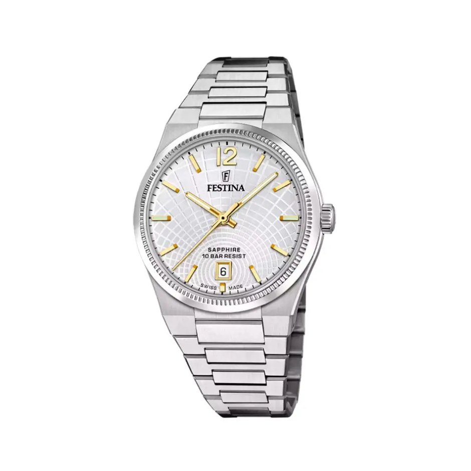 Hot Orologio Festina Swiss Made Grigio Acciaio Quartz 35 mm Donna Orologi Festina Donna