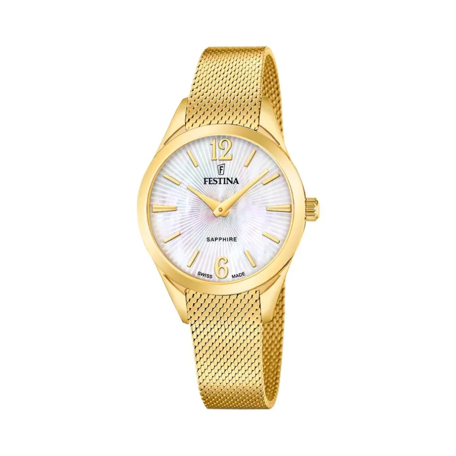 Clearance Orologio Festina Swiss Made Beige Acciaio Quartz 32 mm Donna Orologi Festina Donna