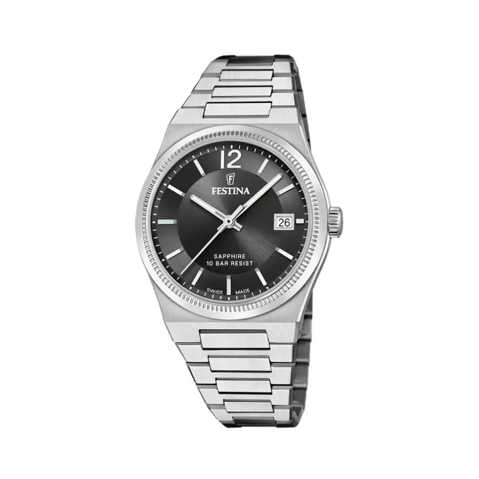 Outlet Orologio Festina Swiss Made Nero Acciaio Quartz 35 mm Donna Orologi Festina Donna