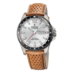 Clearance Orologio Festina Titanio Bianco Pelle Quartz 43 mm Uomo Orologi Festina Uomo