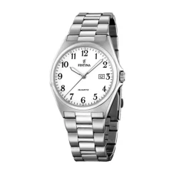 Fashion Orologio Festina Uomo Classico In Acciaio Con Quadrante Bianco Uomo Orologi Festina Uomo