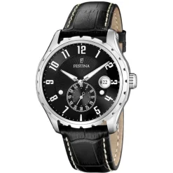 Best Orologio Festina Uomo Collezione Retrò Nero In Acciaio Con Cinturino In Pelle Uomo Orologi Festina Uomo