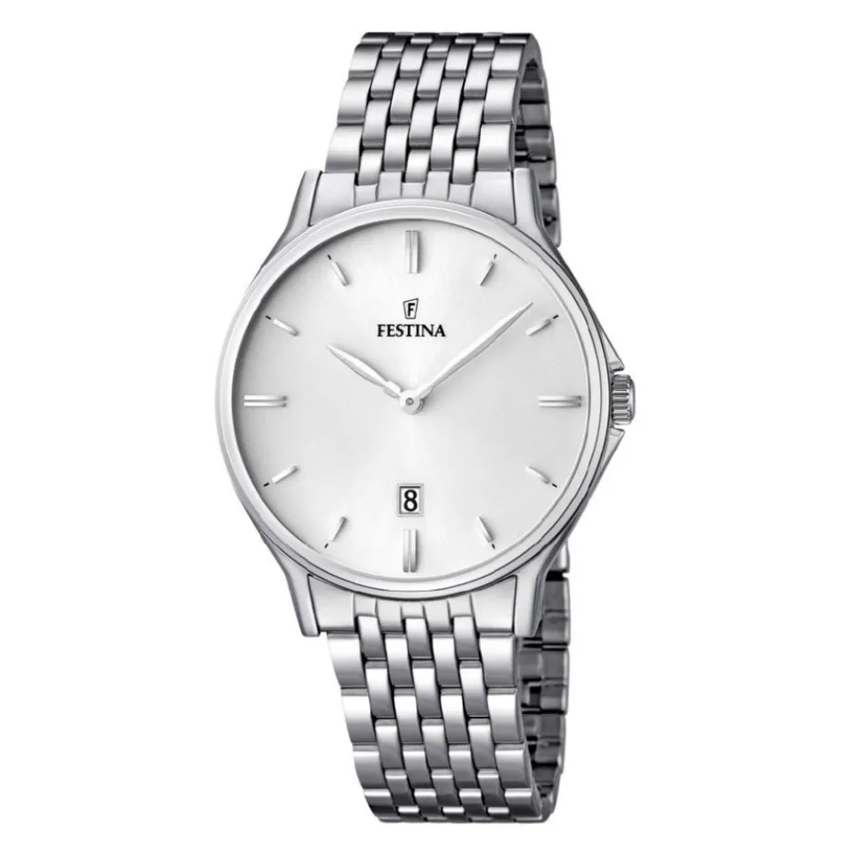 Sale Orologio Festina Uomo In Acciaio Inox Collezione Classic Con Quadrante Argentè Uomo Orologi Festina Uomo
