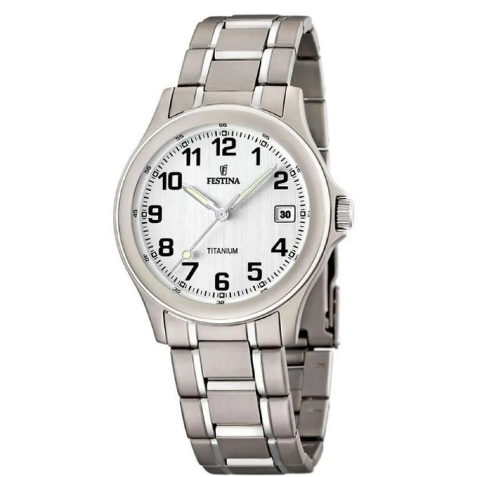 Sale Orologio Festina Uomo Titanium Con Quadrante Argentè Uomo Orologi Festina Uomo