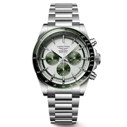 Best Orologio Longines Conquest Chronograph Bianco e Verde 42 mm Uomo Orologi Longines Uomo