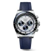 Outlet Orologio Longines Conquest Chronograph Bianco e Blu 42 mm Uomo Orologi Longines Uomo