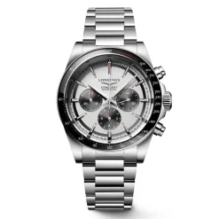 Sale Orologio Longines Conquest Chronograph Bianco e Nero 42 mm Uomo Orologi Longines Uomo