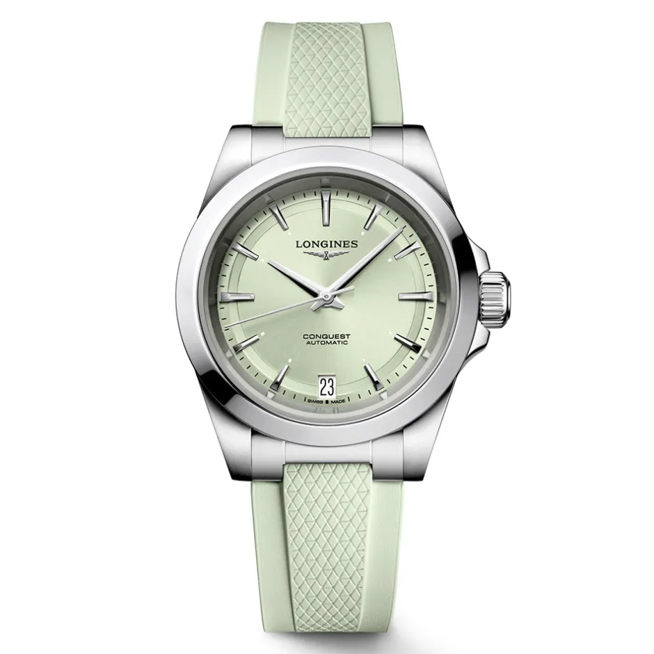Sale Orologio Longines Conquest Verde Caucciu Automatico 34 mm Donna Orologi Longines Donna
