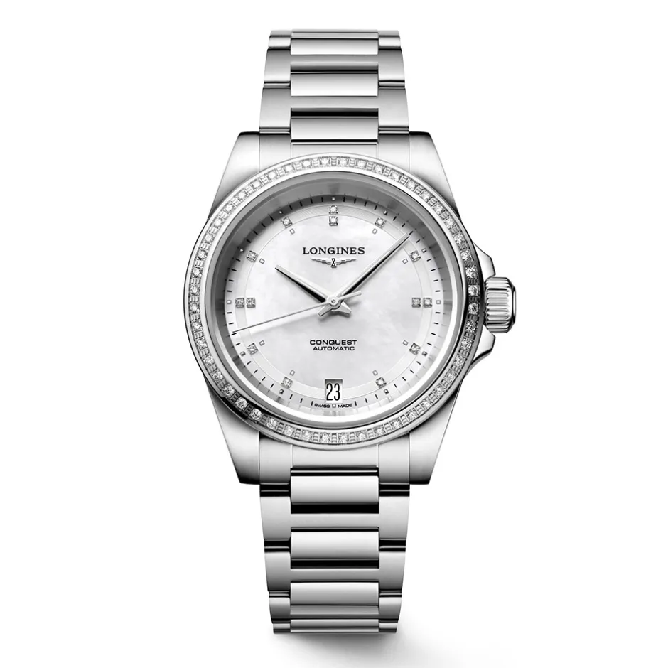 Discount Orologio Longines Conquest Automatico Madreperla con Diamanti 34 mm Donna Orologi Longines Donna