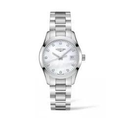 Outlet Orologio Longines Conquest Classic Madreperla e Diamanti Quartz 34 mm Donna Orologi Longines Donna