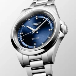 Fashion Orologio Longines Conquest Automatico Blu con Diamanti 30 mm Donna Orologi Longines Donna