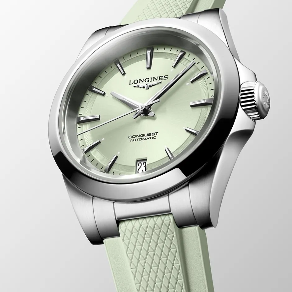 Sale Orologio Longines Conquest Verde Caucciu Automatico 34 mm Donna Orologi Longines Donna