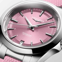 Fashion Orologio Longines Conquest Rosa Caucciu Automatico 34 mm Donna Orologi Longines Donna