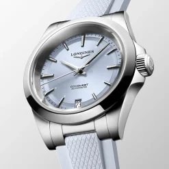 Online Orologio Longines Conquest Azzurro Caucciu Automatico 34 mm Donna Orologi Longines Donna