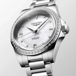 Discount Orologio Longines Conquest Automatico Madreperla con Diamanti 34 mm Donna Orologi Longines Donna