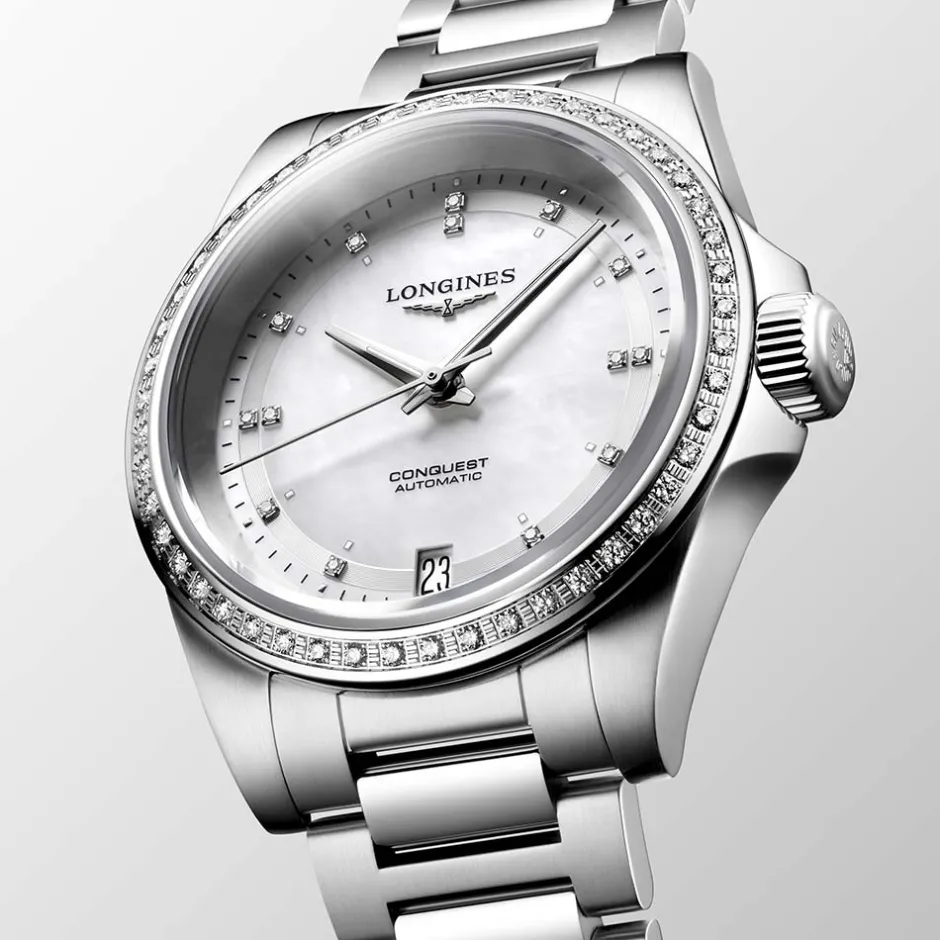 Discount Orologio Longines Conquest Automatico Madreperla con Diamanti 34 mm Donna Orologi Longines Donna