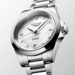 Clearance Orologio Longines Conquest Automatico Madreperla con Diamanti 34 mm Donna Orologi Longines Donna