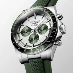 New Orologio Longines Conquest Chronograph Bianco e Verde 42 mm Uomo Orologi Longines Uomo