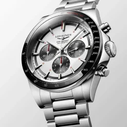 Sale Orologio Longines Conquest Chronograph Bianco e Nero 42 mm Uomo Orologi Longines Uomo