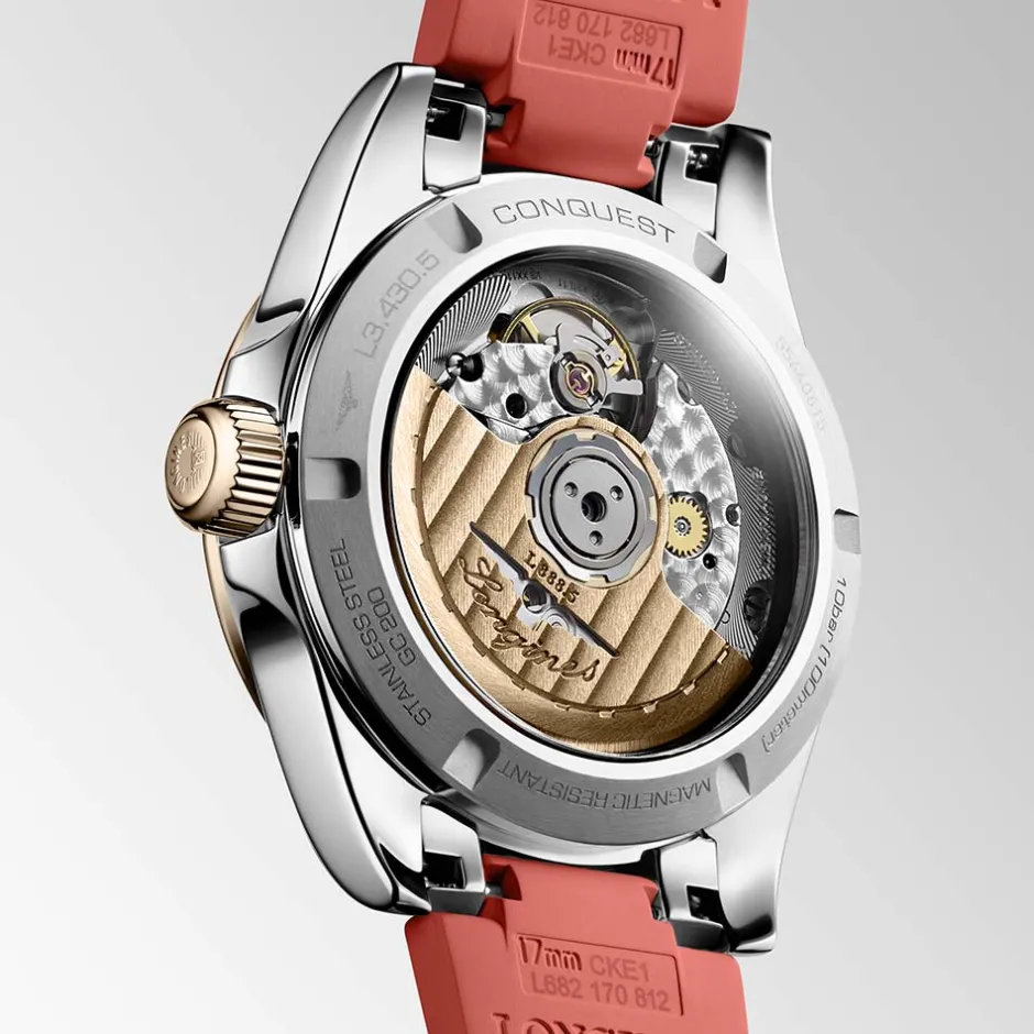 Clearance Orologio Longines Conquest Arancione Caucciu Automatico 34 mm Donna Orologi Longines Donna