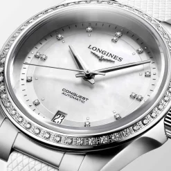 Clearance Orologio Longines Conquest Bianco Caucciu Automatico 34 mm Donna Orologi Longines Donna