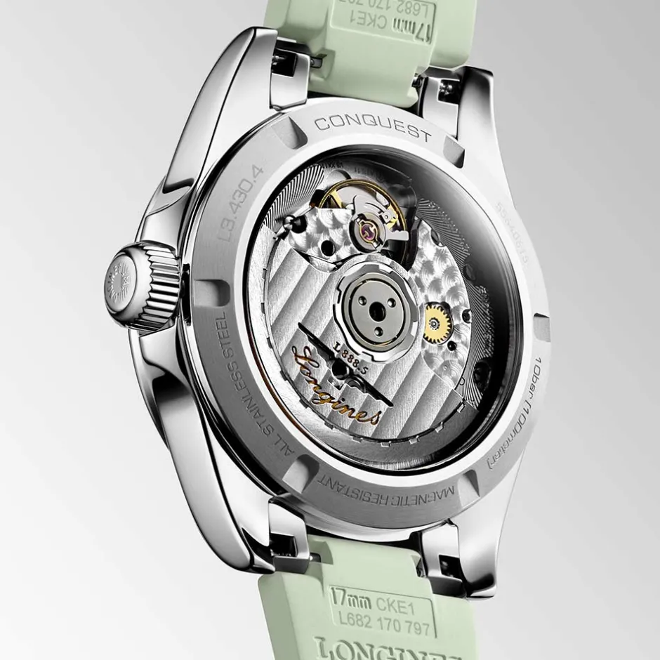 Sale Orologio Longines Conquest Verde Caucciu Automatico 34 mm Donna Orologi Longines Donna