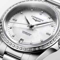 Discount Orologio Longines Conquest Automatico Madreperla con Diamanti 34 mm Donna Orologi Longines Donna