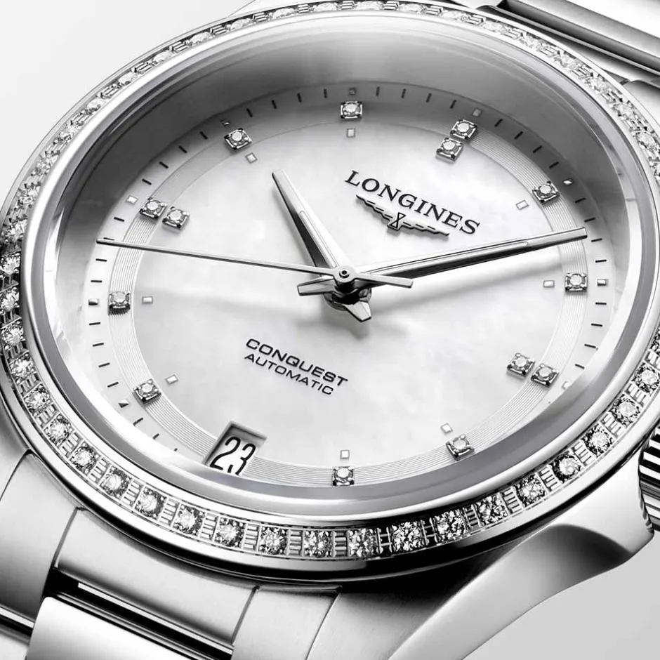 Discount Orologio Longines Conquest Automatico Madreperla con Diamanti 34 mm Donna Orologi Longines Donna