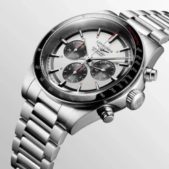 Sale Orologio Longines Conquest Chronograph Bianco e Nero 42 mm Uomo Orologi Longines Uomo