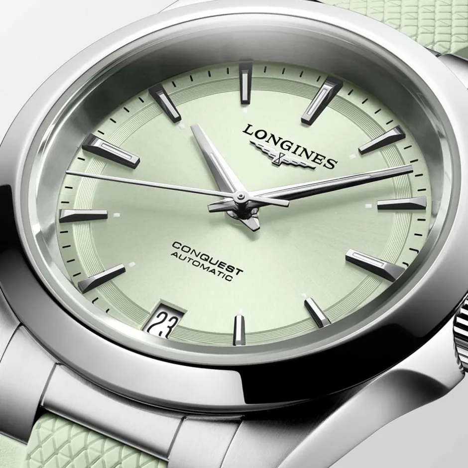 Sale Orologio Longines Conquest Verde Caucciu Automatico 34 mm Donna Orologi Longines Donna