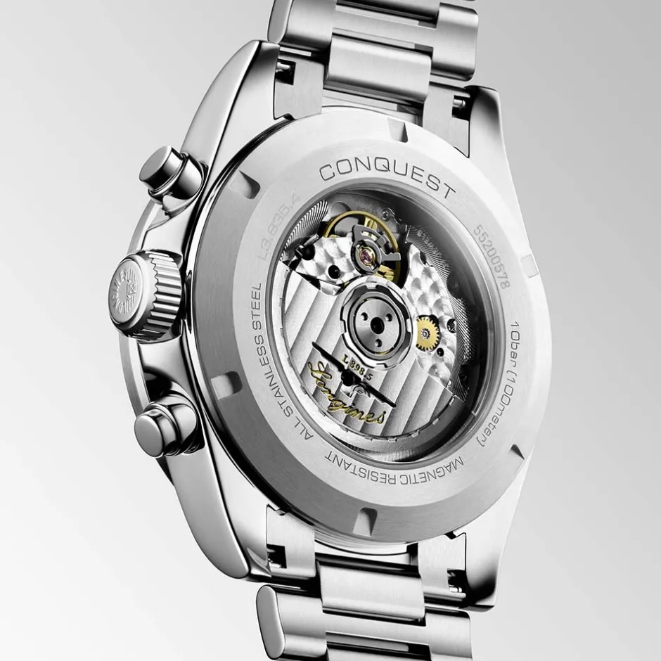 Sale Orologio Longines Conquest Chronograph Bianco e Nero 42 mm Uomo Orologi Longines Uomo