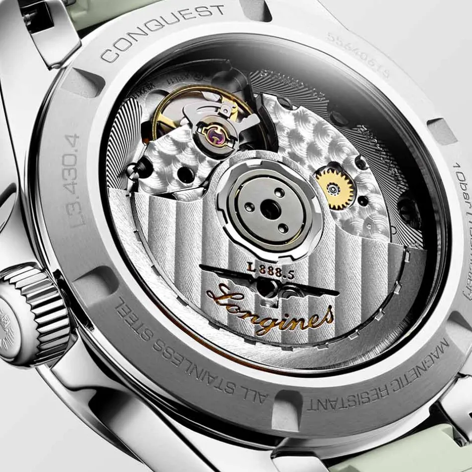 Sale Orologio Longines Conquest Verde Caucciu Automatico 34 mm Donna Orologi Longines Donna