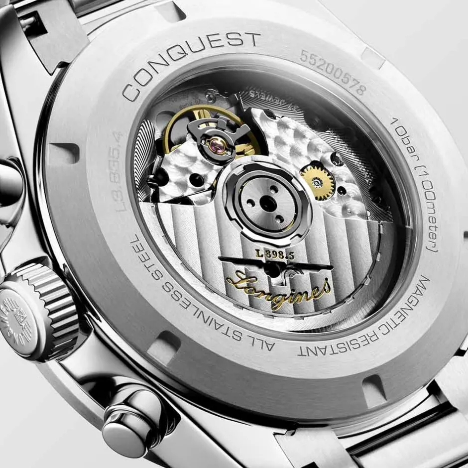 Sale Orologio Longines Conquest Chronograph Bianco e Nero 42 mm Uomo Orologi Longines Uomo