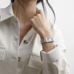 Fashion Orologio Longines DolceVita Quarzo Acciaio Bianco 23,30 mm x 37 mm Donna Orologi Longines Donna