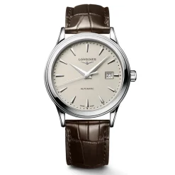 Sale Orologio Longines Flagship Automatico Beige Pelle Marrone 40 mm Uomo Orologi Longines Uomo