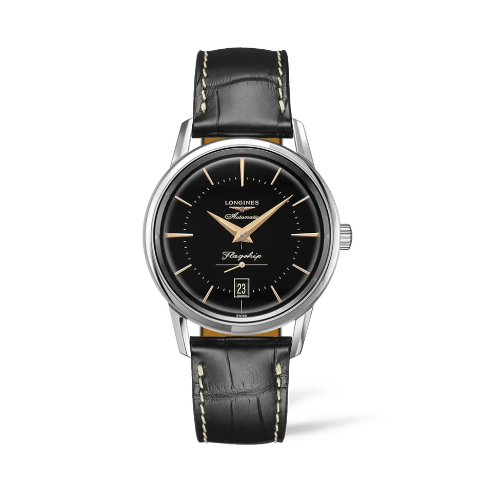 Best Orologio Longines Flagship Heritage Nero Automatico 38,5 mm Donna Orologi Longines Donna | Orologi Longines Uomo