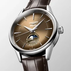 New Orologio Longines Flagship Heritage Beige Fasi Lunari 38,5 mm Uomo Orologi Longines Uomo