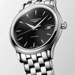 Best Orologio Longines Flagship Automatico Acciaio Nero a Raggi di Sole 40 mm Uomo Orologi Longines Uomo