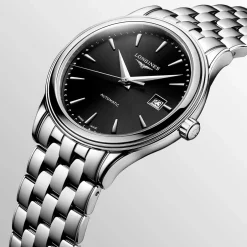 Best Orologio Longines Flagship Automatico Acciaio Nero a Raggi di Sole 40 mm Uomo Orologi Longines Uomo