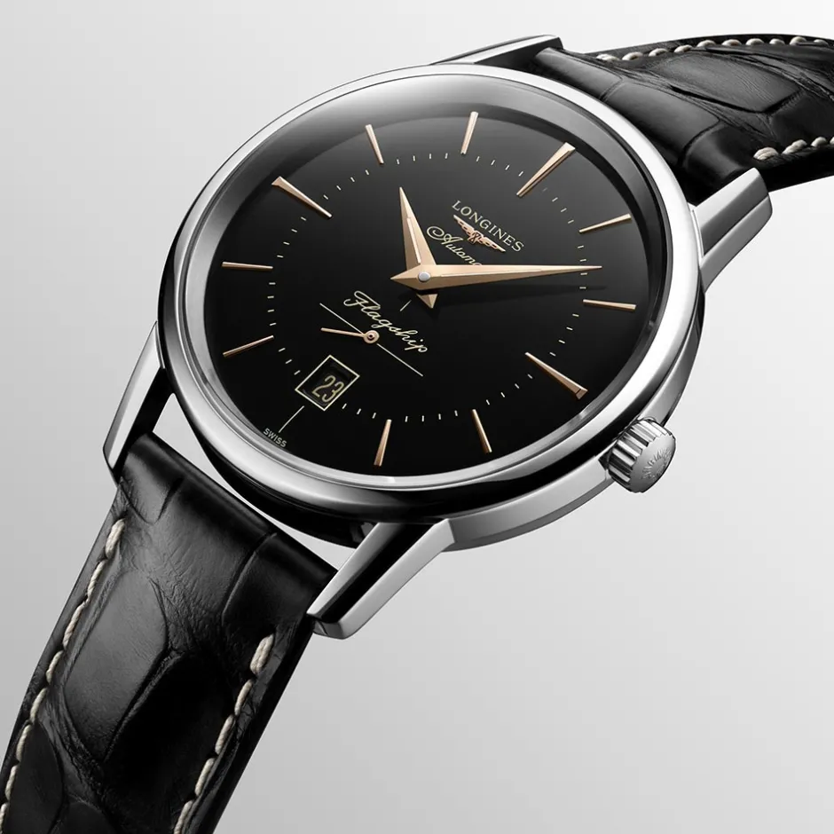 Best Orologio Longines Flagship Heritage Nero Automatico 38,5 mm Donna Orologi Longines Donna | Orologi Longines Uomo