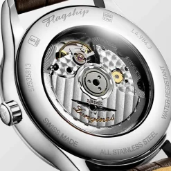 Sale Orologio Longines Flagship Automatico Beige Pelle Marrone 40 mm Uomo Orologi Longines Uomo