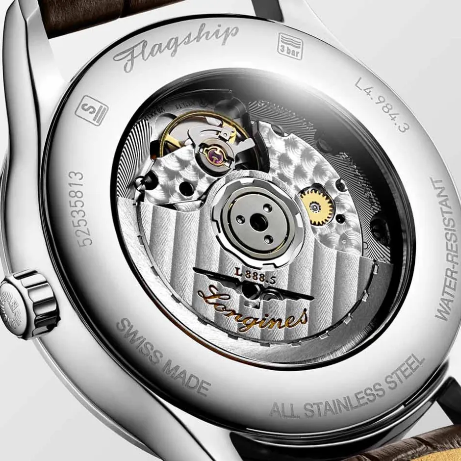 Sale Orologio Longines Flagship Automatico Beige Pelle Marrone 40 mm Uomo Orologi Longines Uomo