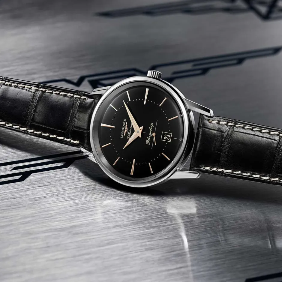 Best Orologio Longines Flagship Heritage Nero Automatico 38,5 mm Donna Orologi Longines Donna | Orologi Longines Uomo