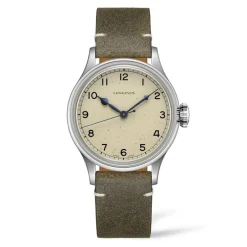 Best Orologio Longines Heritage Military Automatico Argento Pelle Verde 38,5 mm Uomo Orologi Longines Uomo