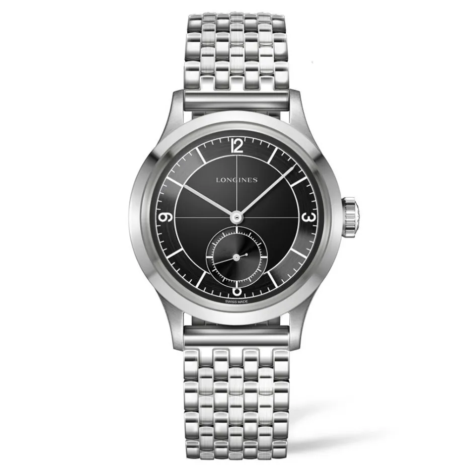 Online Orologio Longines Heritage Classic Sector Dial Automatico Acciaio Nero 38,50 mm Uomo Orologi Longines Uomo