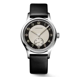 Sale Orologio Longines Heritage Classic Tuxedo Automatico Nero Pelle Nera 38,50 mm Uomo Orologi Longines Uomo