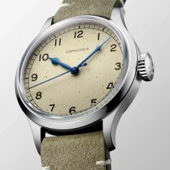 Best Orologio Longines Heritage Military Automatico Argento Pelle Verde 38,5 mm Uomo Orologi Longines Uomo