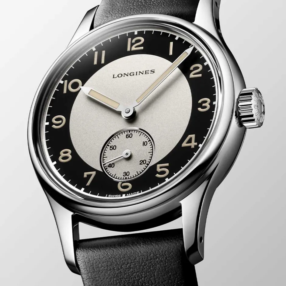 Sale Orologio Longines Heritage Classic Tuxedo Automatico Nero Pelle Nera 38,50 mm Uomo Orologi Longines Uomo